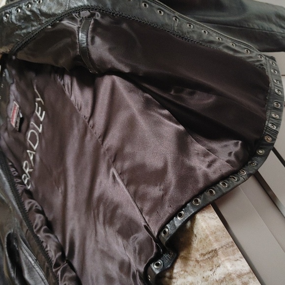Bradley Black Leather Jacket Size PL - Picture 8 of 14